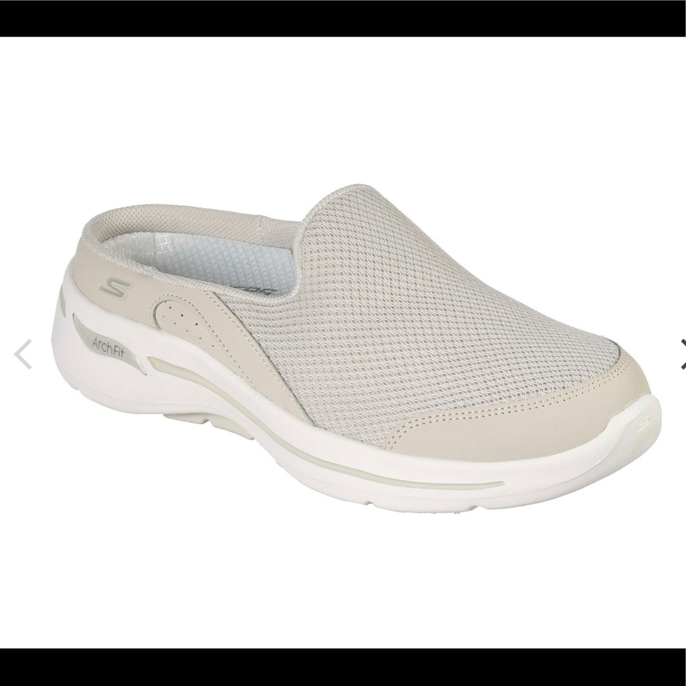 Skechers Go Walk Arch Fit Mules - Taupe - Runs 1 full size large